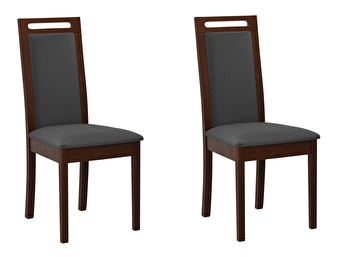 Set 2ks čalouněných jídelních židlí Heven VI (ořech + tmavě šedá) *výprodej