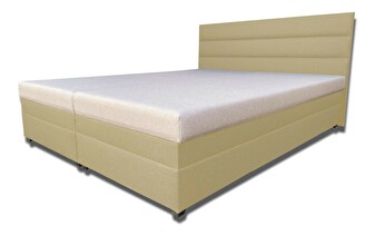 Manželská postel 180 cm Rebeka (s pružinovými matracemi) (béžová)