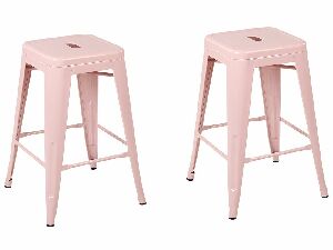 Set 2 ks barových židlí 60 cm Chloe (růžová)