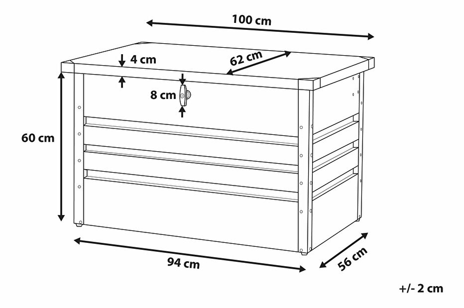 Úložný box 100x62cm Ceros (grafit)