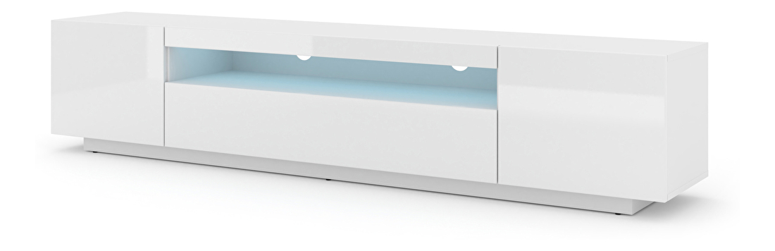 TV stolek/skříňka Aurora 200 (bílý lesk) (LED)
