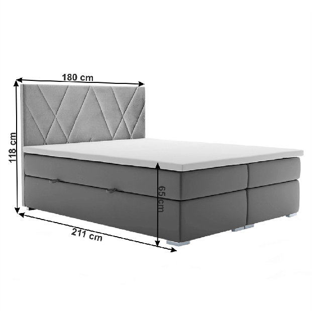 Manželská postel Boxspring 180 cm Orit (s matracemi)
