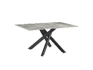 Jídelní stůl 160 XENOS (světle šedá + černá) (pro 6-8 osob)