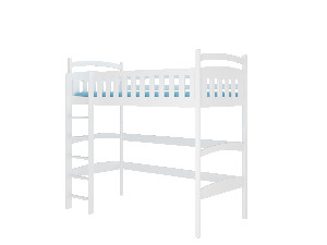 Patrová dětská postel 200x90 cm Milo (s roštem) (bílá)