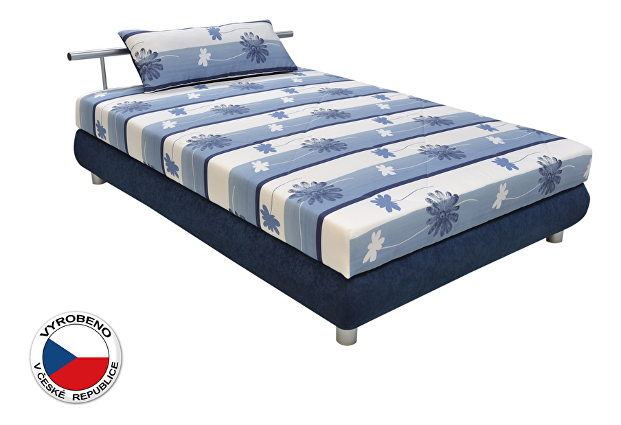 Jednolůžková postel 110 cm Blanár Adriana (vzor Taurus 468-90 + modrá) (s roštem a matrací)
