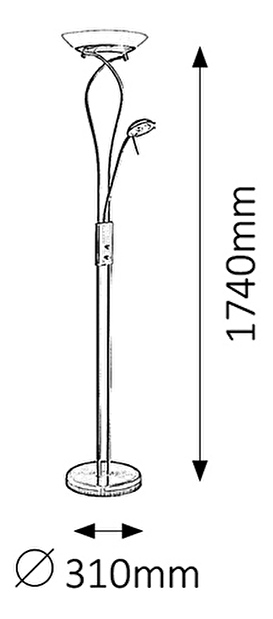 Stojanová lampa Gamma 4077 (saténová chromová + bílá) (stmívatelné)