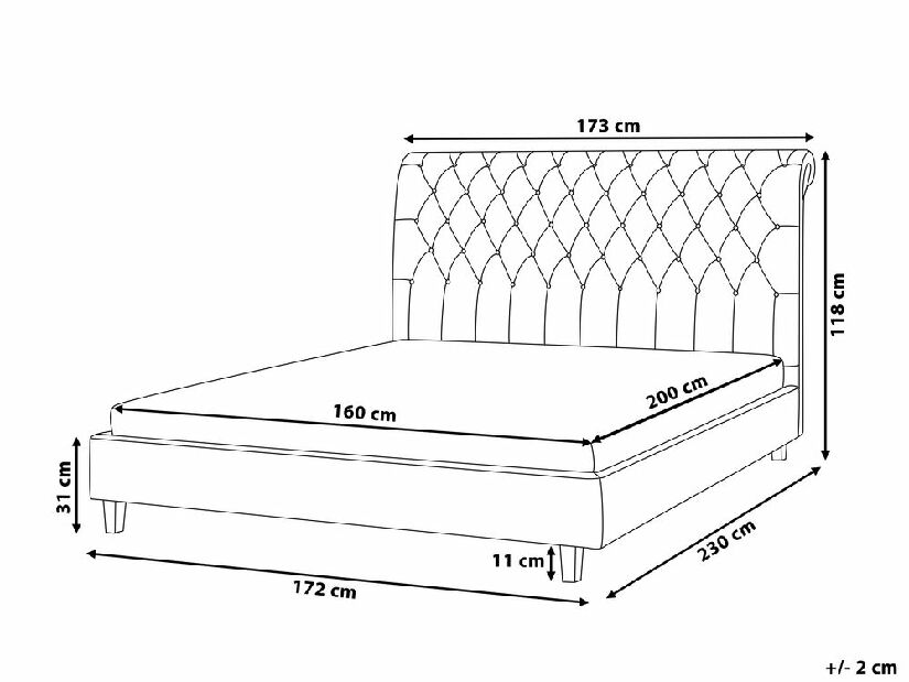 Manželská postel 160 cm Rainis (béžová) (s roštem)