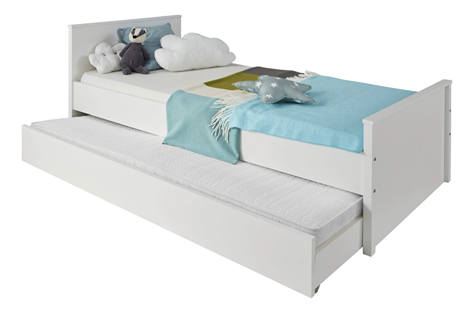 Jednolůžková postel 90 cm Olna (bílá) (bez roštu a matrace)