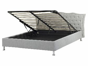 Manželská postel 160 cm MATH (s roštem a úl. prostorem) (šedá)