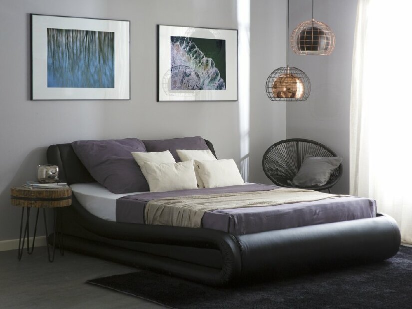 Manželská postel 180 cm AVENUE (s roštem a úl. prostorem) (černá) *výprodej