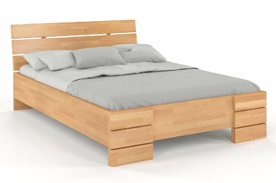 Manželská postel 160 cm Naturlig Lorenskog High BC (buk)