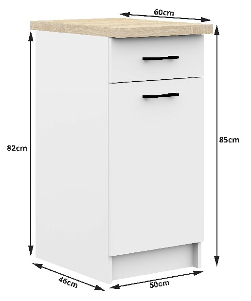 Dolní kuchyňská skříňka na troubu Ozara S50 SZ1 (bílá)