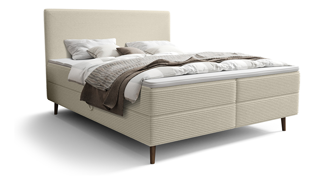 Manželská postel 180 cm Napoli Comfort (krémová) (s roštem, s úl. prostorem)
