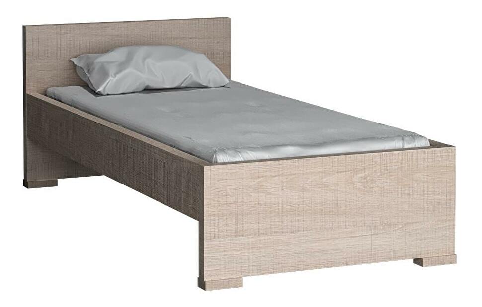 Jednolůžková postel 90 cm Vega 20 (s roštem) (dub santana světlý)