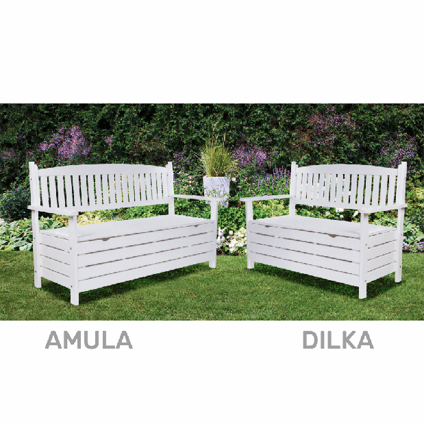 Zahradní lavička 124 cm Dina (bílá)