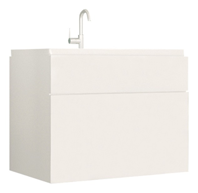 Koupelnová skříňka pod umyvadlo Maeve (bílá + bílá extra vysoký lesk) *výprodej