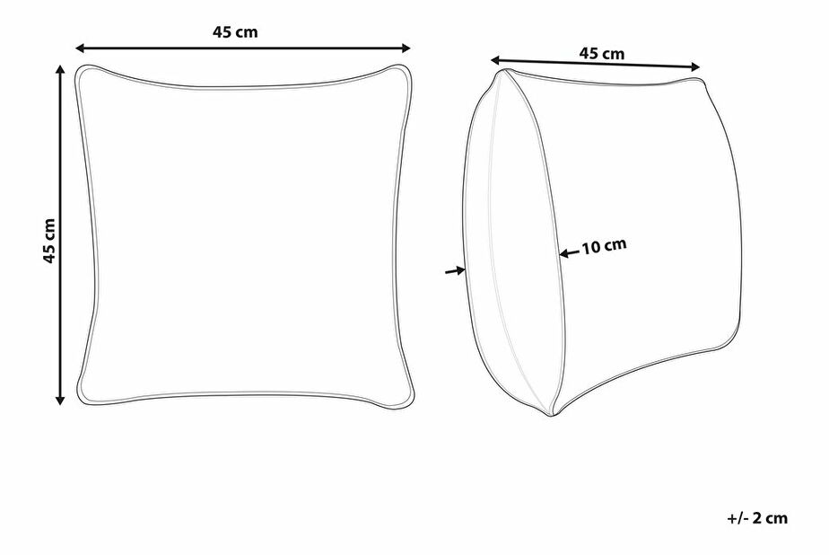 Sada 2 ozdobných polštářů 45 x 45 cm Mosu (černá)