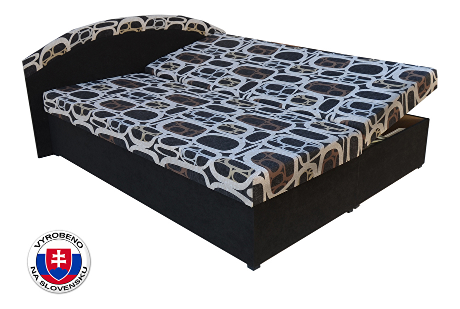 Manželská postel 160 cm Pandora (černá) (s matracemi)