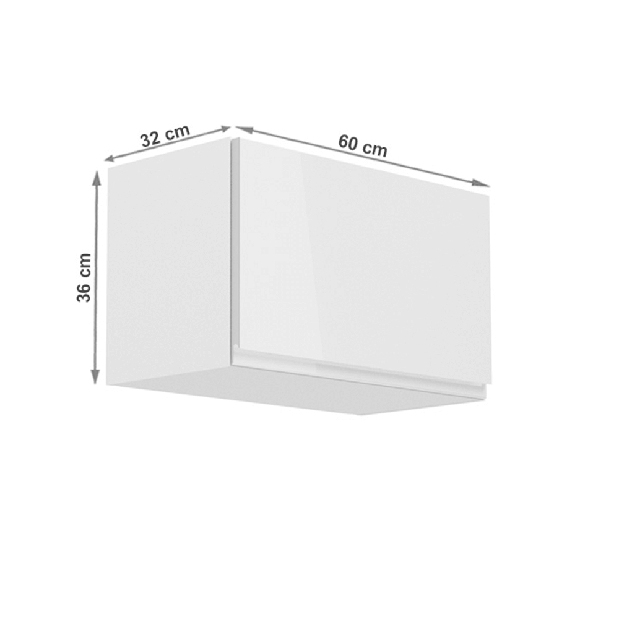 Horní kuchyňská skříňka G60KN Aurellia (bílá + lesk bílý)