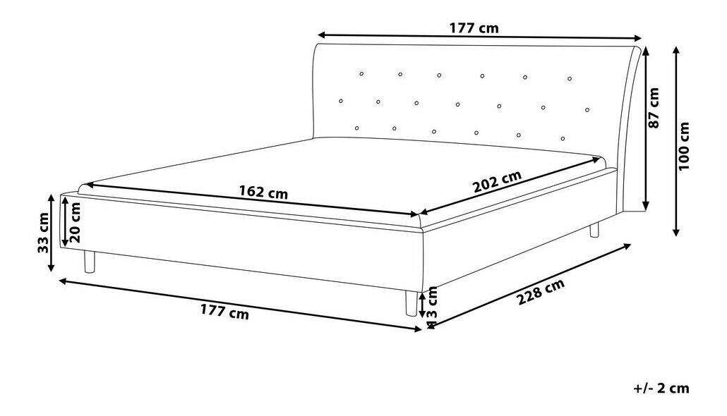 Manželská postel 160 cm SANTORI (s roštem) (šedá)