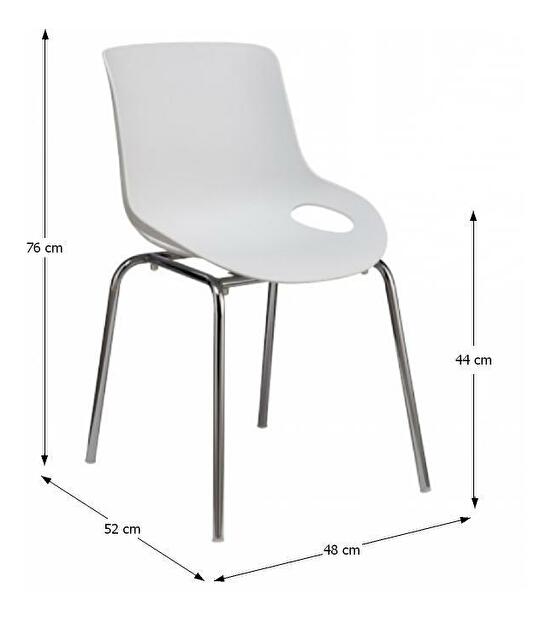 Jídelní židle Edlin (bílá + chrom)