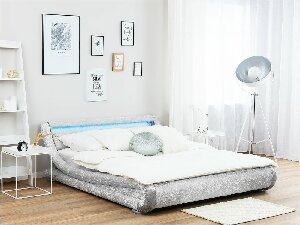 Manželská postel 140 cm AVENUE 2 (s roštem) (stříbrná)