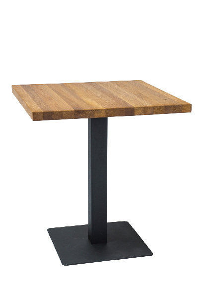 Servírovací stolek Penley (masiv) 80x80 (dub přírodní + černá) *výprodej