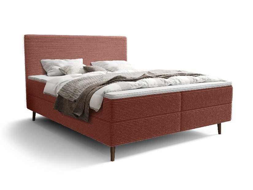 Manželská postel 160 cm Napoli Comfort (terakota) (s roštem, s úl. prostorem)