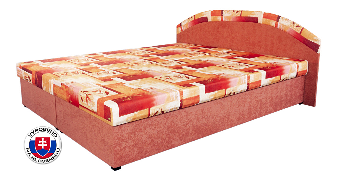 Manželská postel 160 cm Petra oranžová (s matrací)