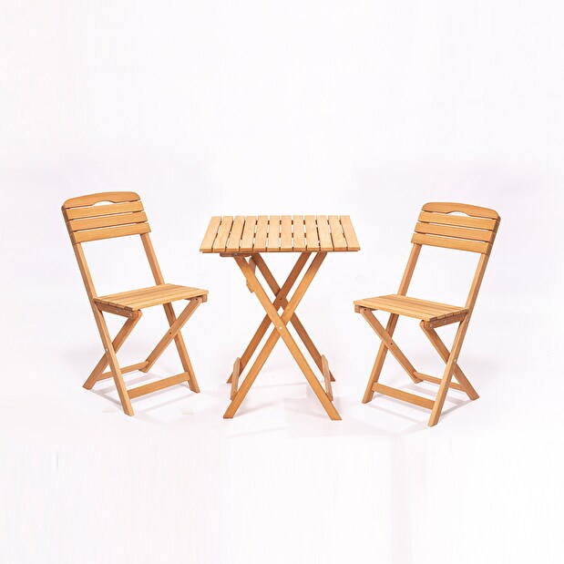 Sada zahradního stolu a židlí (3 kusy) Malachi (hnědá)