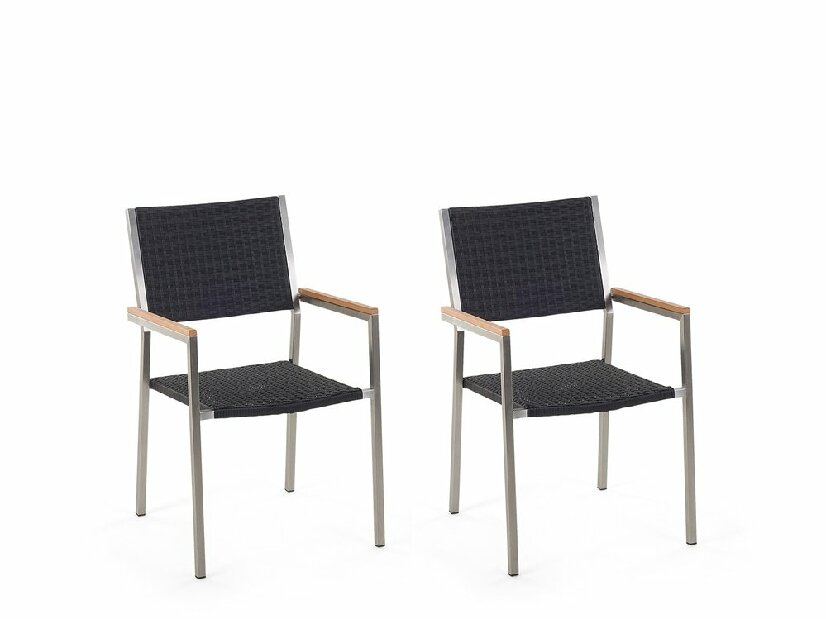 Set 2ks. židlí Grosso (černá) (ratan)