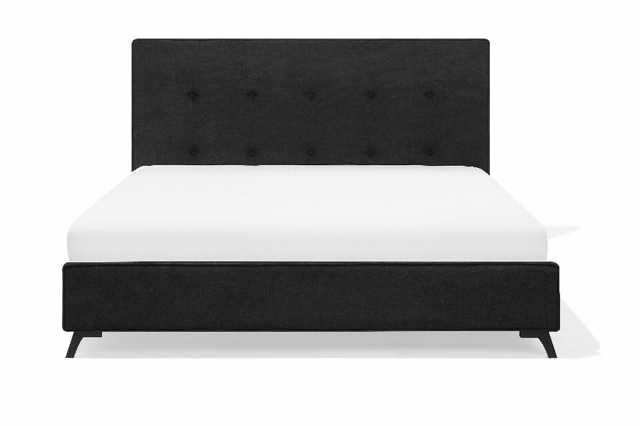 Manželská postel 140 cm AMBRE (s roštem) (černá)