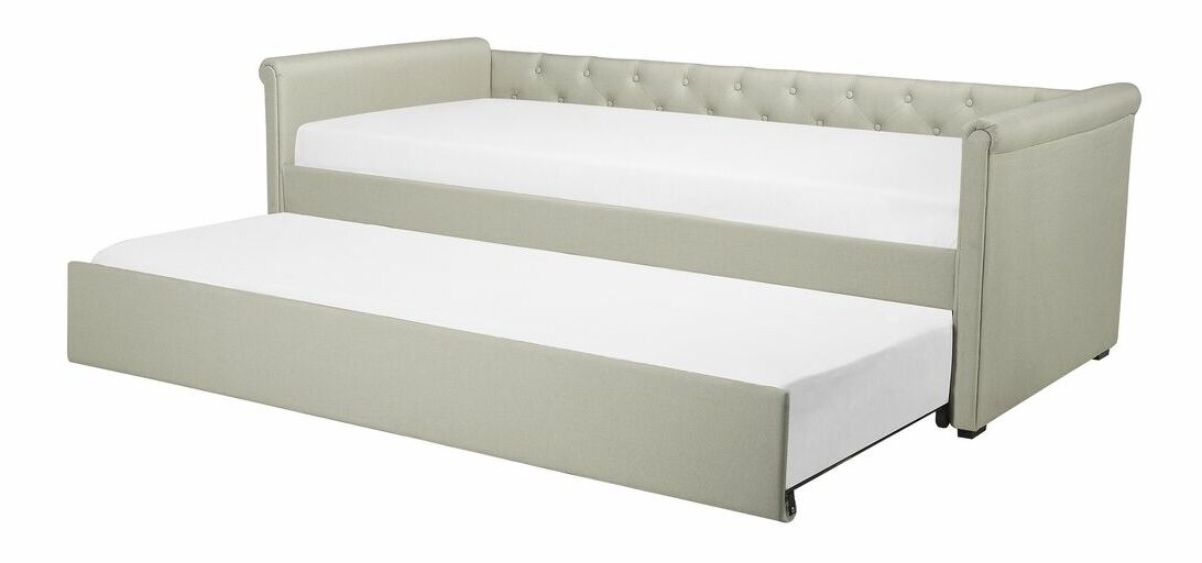 Rozkládací postel 90 cm LISABON (s roštem) (béžová)