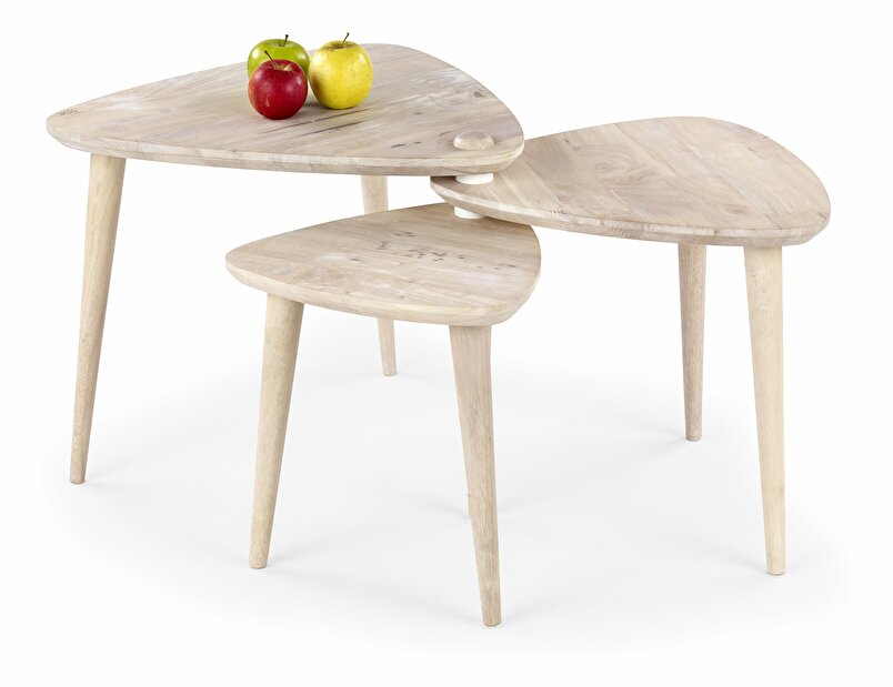 Konferenční stolek Corsica (white washed wood)