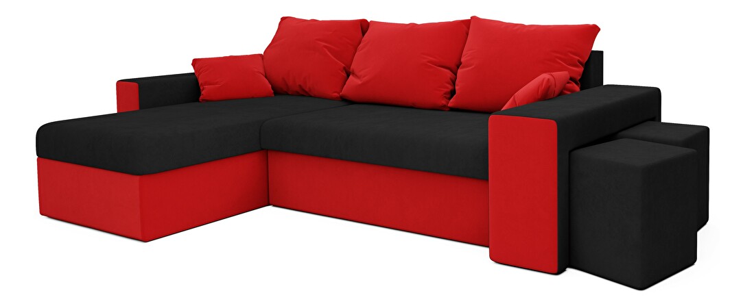 Rohová sedačka Futura Kalista (černá + červená) (P)
