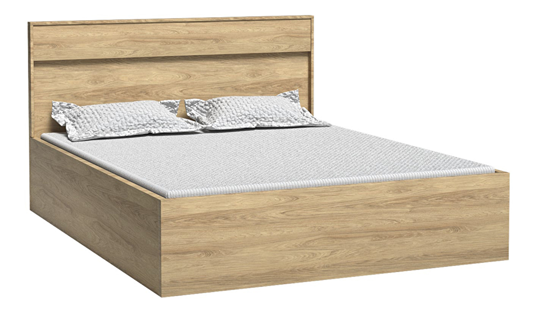 Maželská postel 160 cm Milley 09 (s roštem) (hikora)