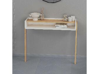  Konzolový stolek Litule (bílá + dub)