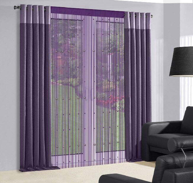 Záclona 140 x 250 cm Koralik C (fialová)