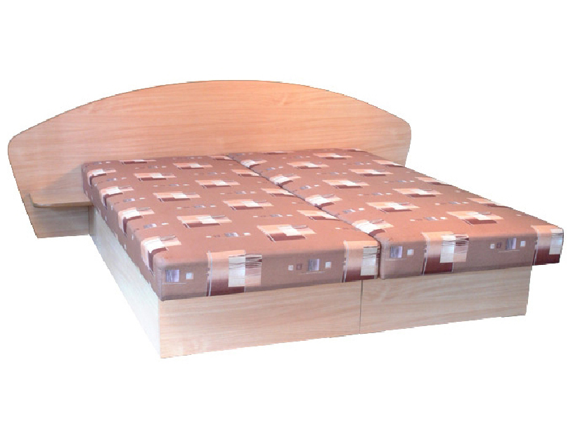 Manželská postel 160 cm Edo 7 s policemi (se sendvičovou matrací)