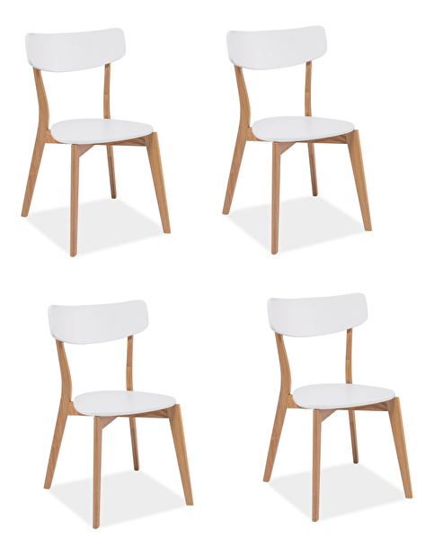 Set 4 ks. jídelních židlí Perigo (dub + bílá) *výprodej