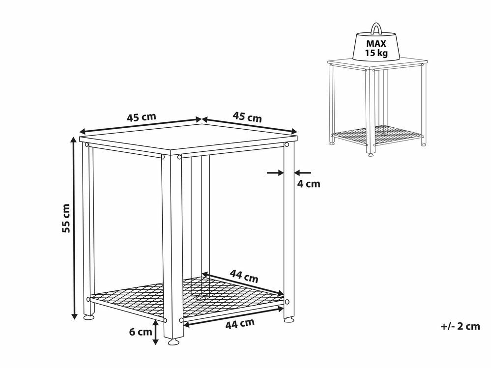 Příruční stolek ASAN (tmavé dřevo)