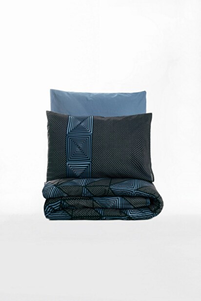 Ložní prádlo 160 x 220 cm Amor (černá + modrá)