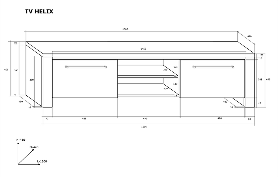 TV stolek/skříňka Helix (bílá + lesk bílý) *bazar