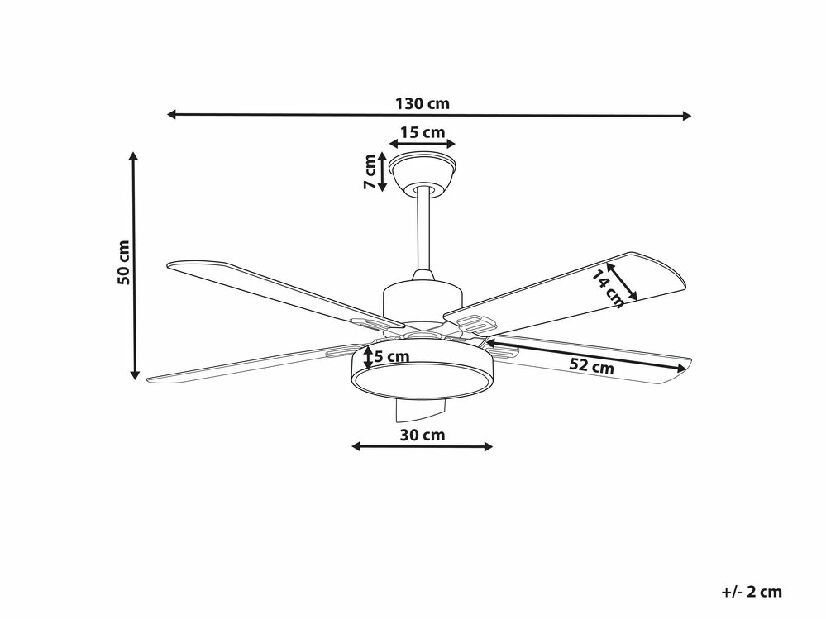 Stropní ventilátor se světlem Helix (šedá)