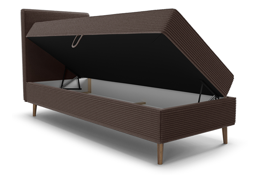 Jednolůžková postel 80 cm Napoli Comfort (hnědá) (s roštem, bez úl. prostoru)