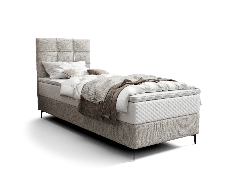 Jednolůžková postel 80 cm Infernus Bonell (světle šedá) (s roštem, s úl. prostorem)