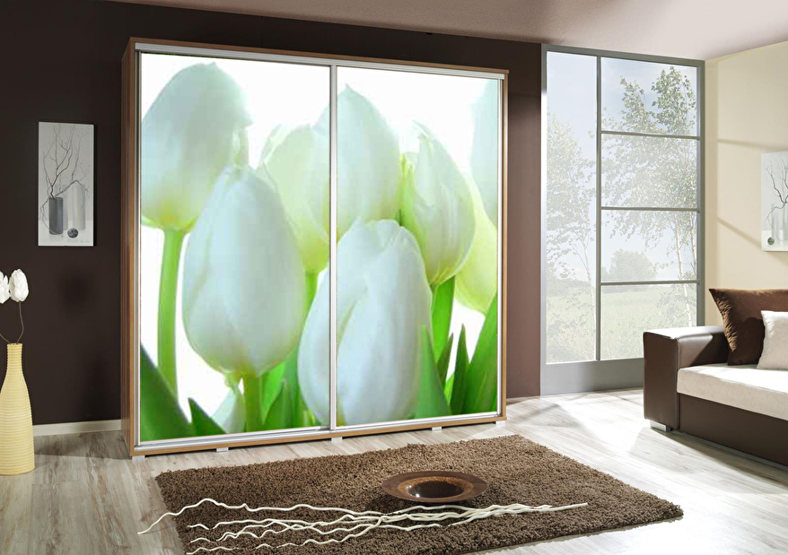 Šatní skříň Daisy (vzor tulipány)