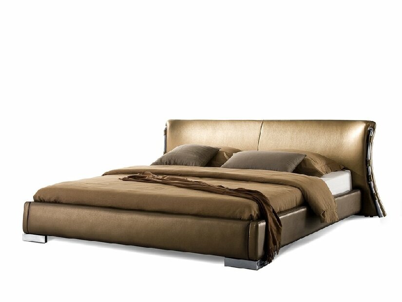 Manželská postel 180 cm PARNAS (s roštem) (zlatá) *výprodej