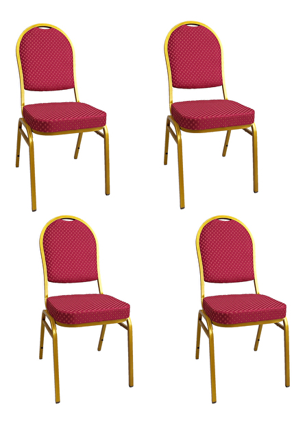 Set 4 ks. kancelářskych židlí Jarvis (červená) *výprodej