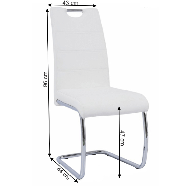 Jídelní židle Abalia New (bílá + chrom)